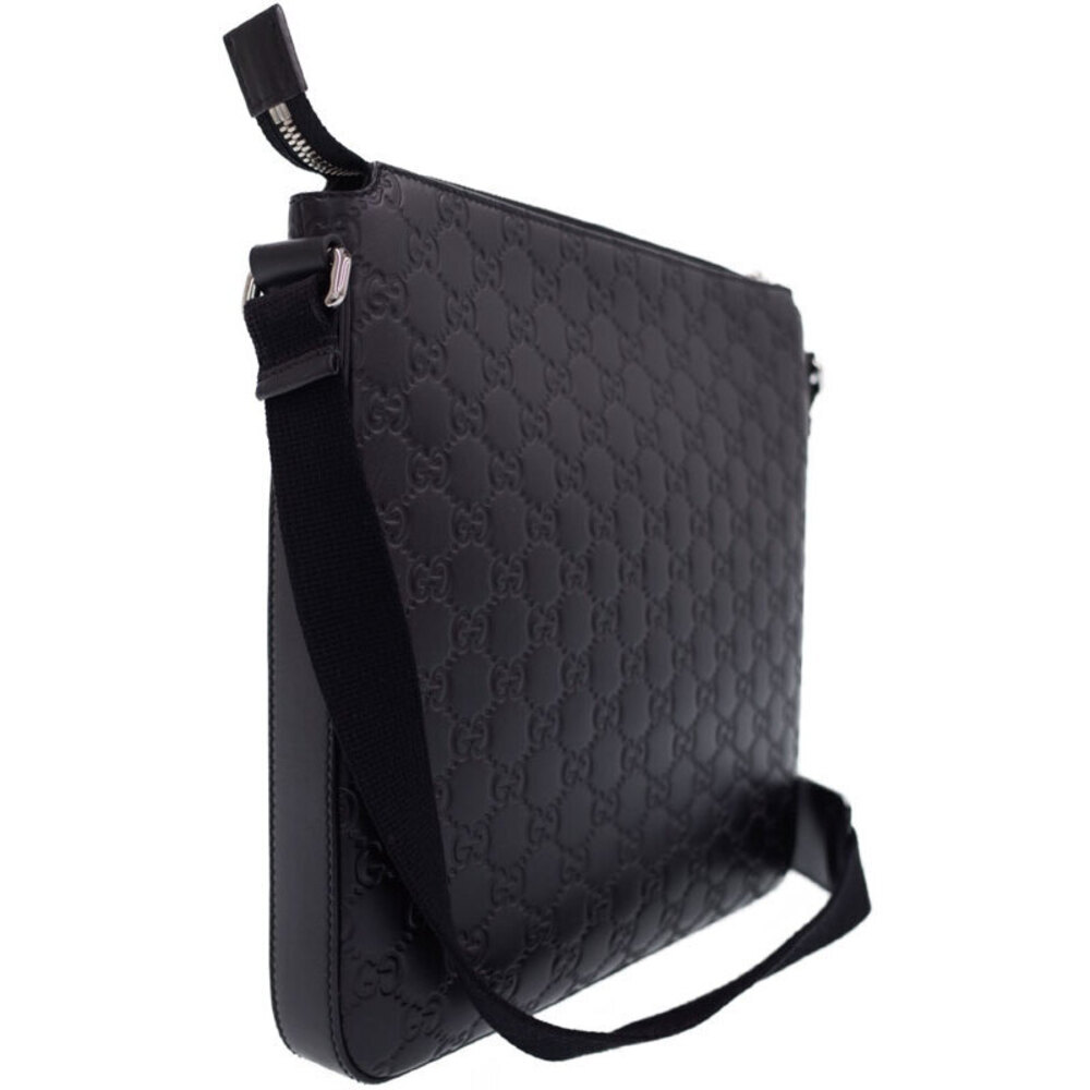 Gucci Messenger Leather Signature Black Crossbody ssima Bag